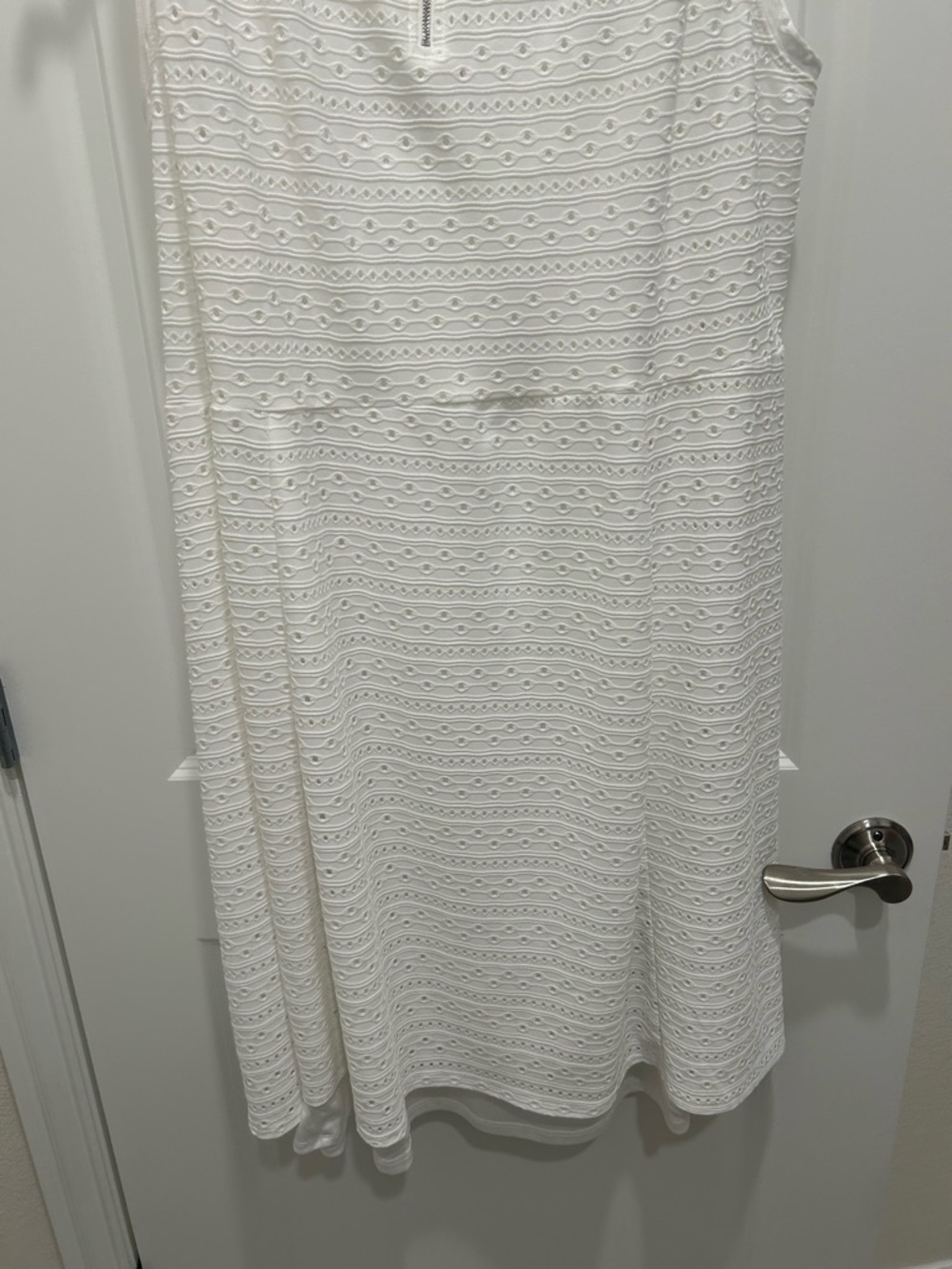 Cato White Eyelet Sleeveless Shift Dress